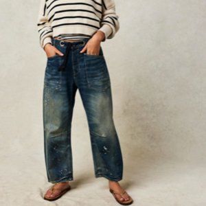 NWOT Moxie Pull-On Barrel Jeans in Timeless Blue